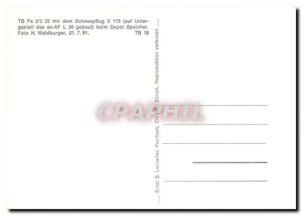 ट्रैमवे टीबी एफएस 2/2 22 चेनली एक्स 173 — डिपो स्पीचर - पीछे
