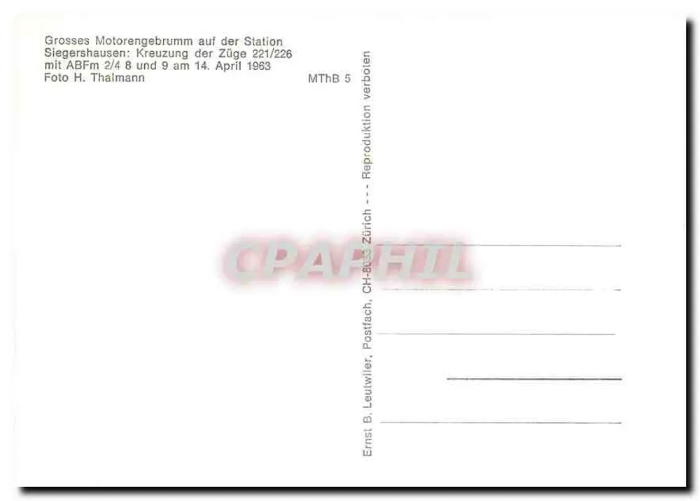 सीगर्सहाउसन — ट्रेन 221/226 के अपनाना — फोटो एच. थैलमैन - पीछे