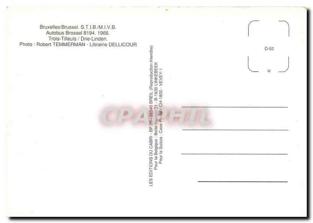 Autobus Brussel 8194 — Trois-Tilleuls / Drie-Linden — Éditions du CABRI - Verso