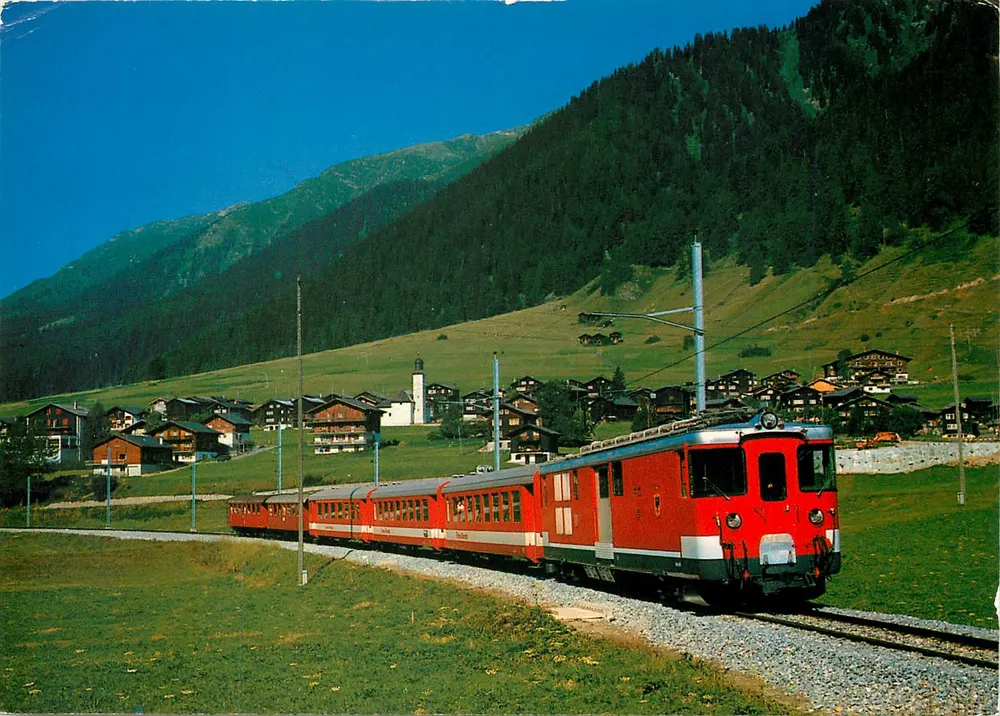 Train of the Furka-Oberalp-Bahn — Gluringen, Switzerland — Thel Klopfenstein, n°43642 - Front