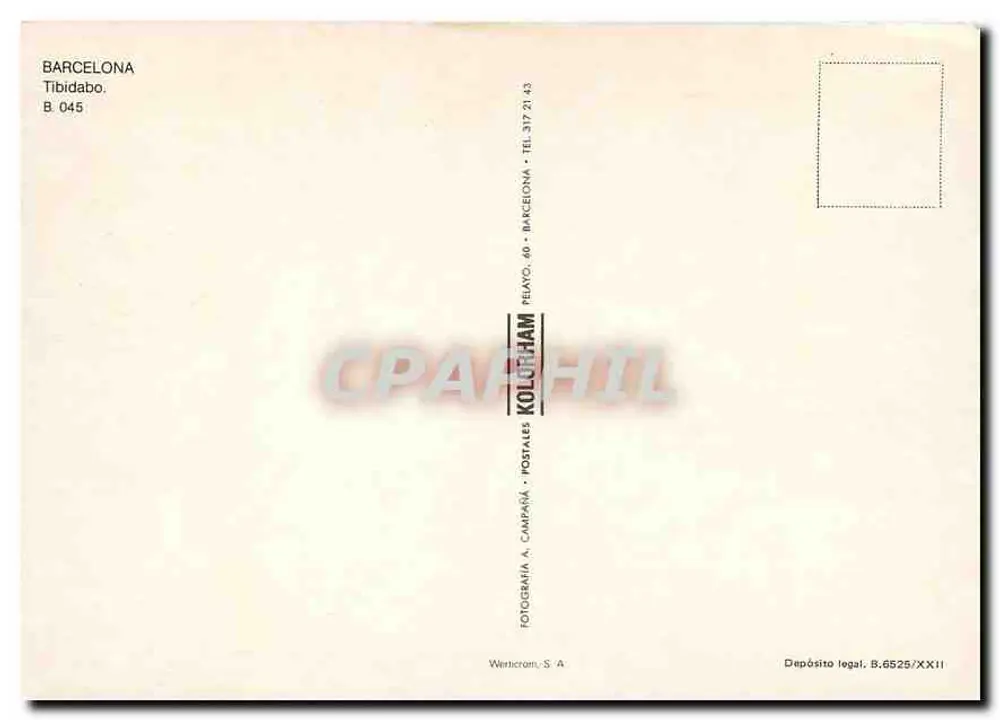 Tibidabo — Montserrat e teleférico — editor Pelayo, 60 - Barcelona - Verso
