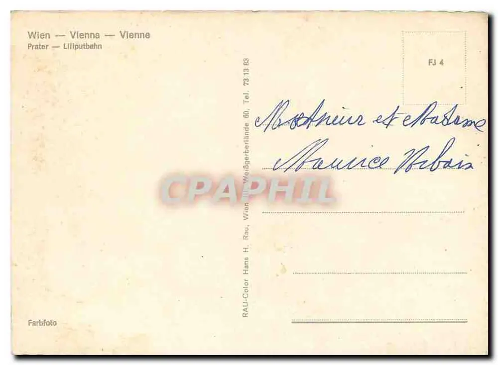 Viena-Prater — Liliputbahn — editor Hans H. Rau - Verso