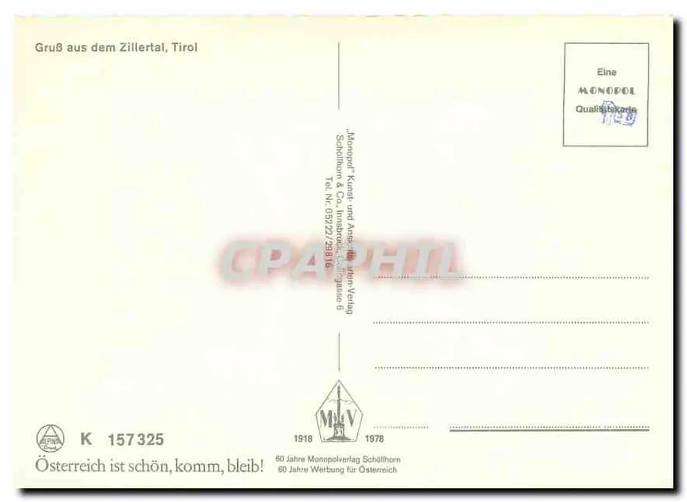 Trem a vapor no Zillertal — Monopol Kunst & Co. — n° 05222/29816 - Verso