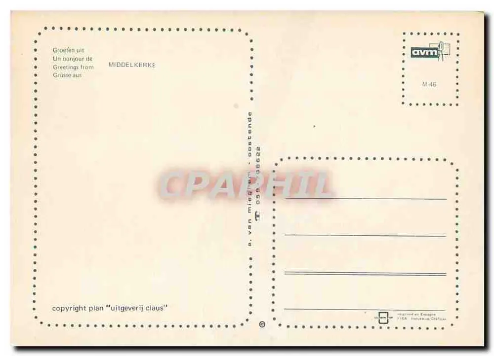 Middelkerke — cartão postal turístico — a.van miergum - oostende - Verso