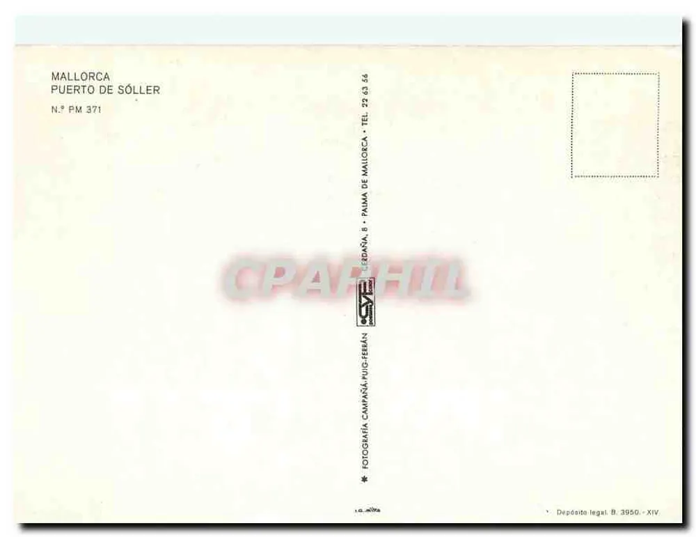 Tramway em Sóller — Mallorca — n° PM 371 - Verso