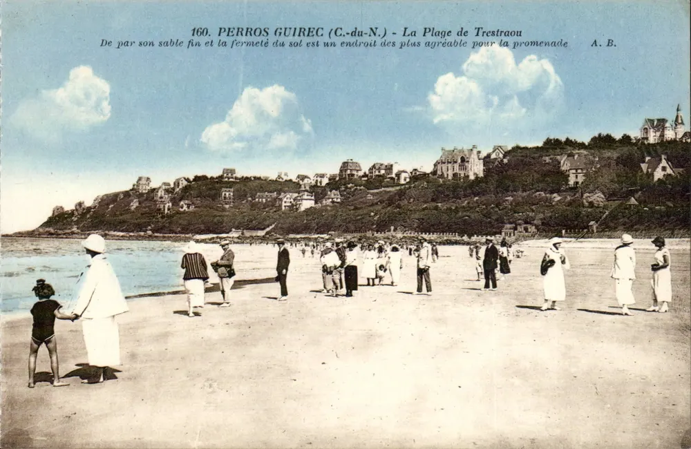 Perros-Guirec (C.-du-N.) — A Praia de Trestraou — A.B. n°160 - Frente
