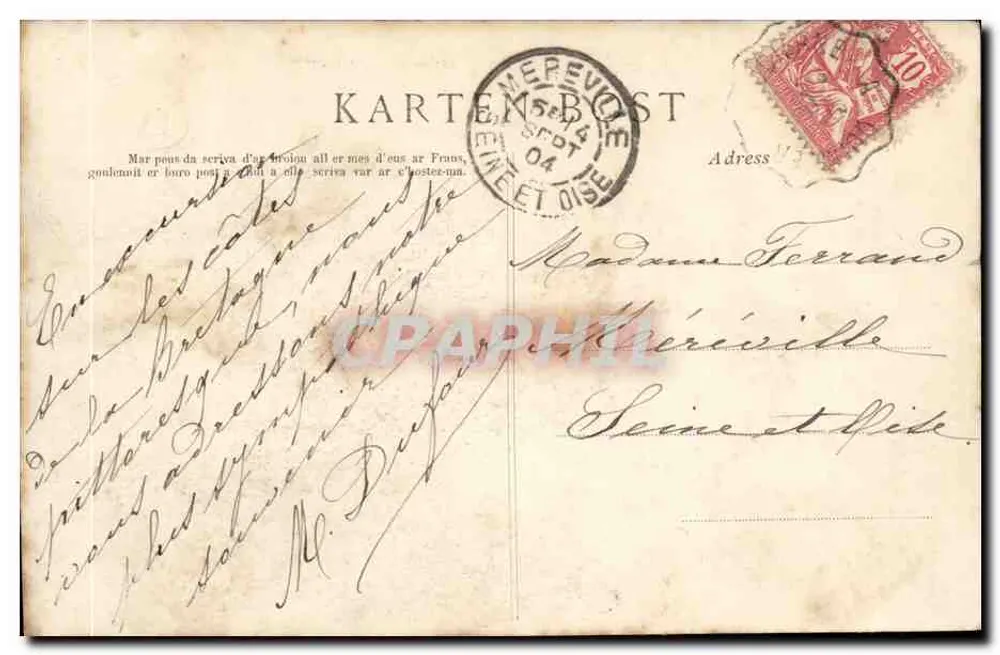 A Ponta do Raz, lado sul (Região de Audierne) — Coleção Villard, Quimper — n° 150 - Verso