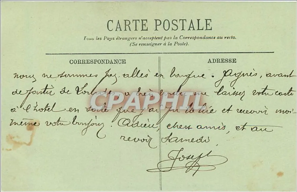 Biarritz — Vue prise de la Grotte du Phare — LL. n° 208 - Verso