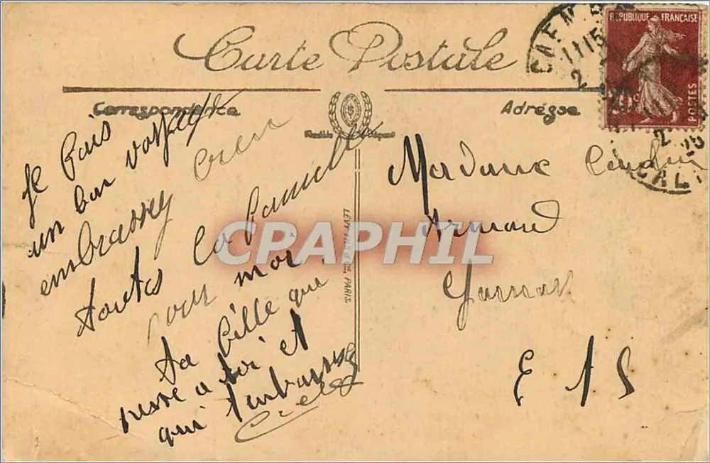 Caen — Le Théâtre — LL. — Éditeur LL. — N° 120 - Verso