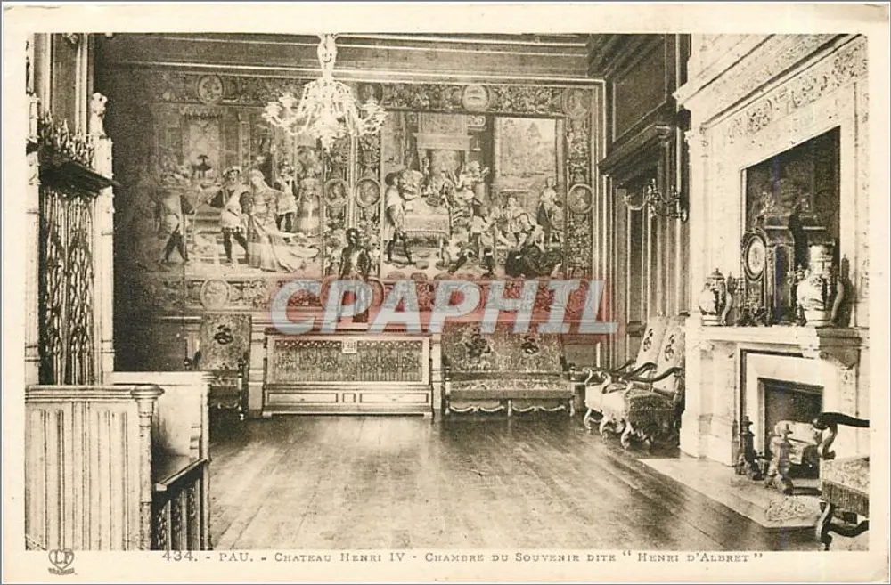 Pau - Schloss Henri IV - Erinnerungszimmer genannt "Henri d'Albret" - Vorderseite