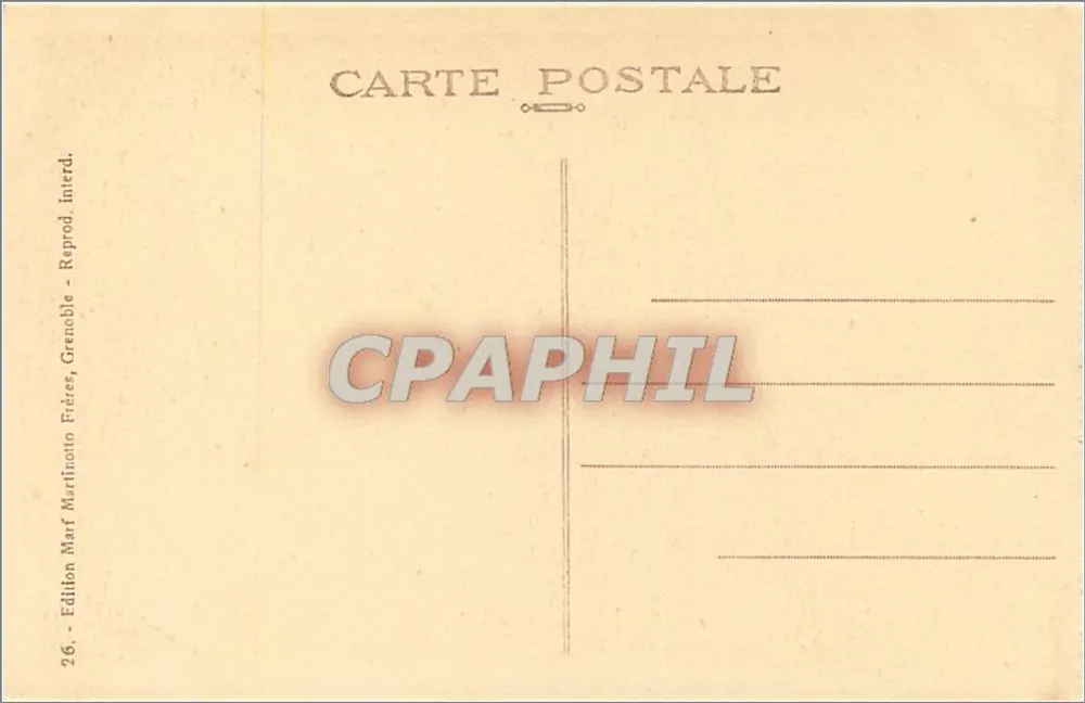 Les GRANDS GOULETS — Os Túneis — Édition Marf Martinotto Frères, Grenoble, n°26 - Verso