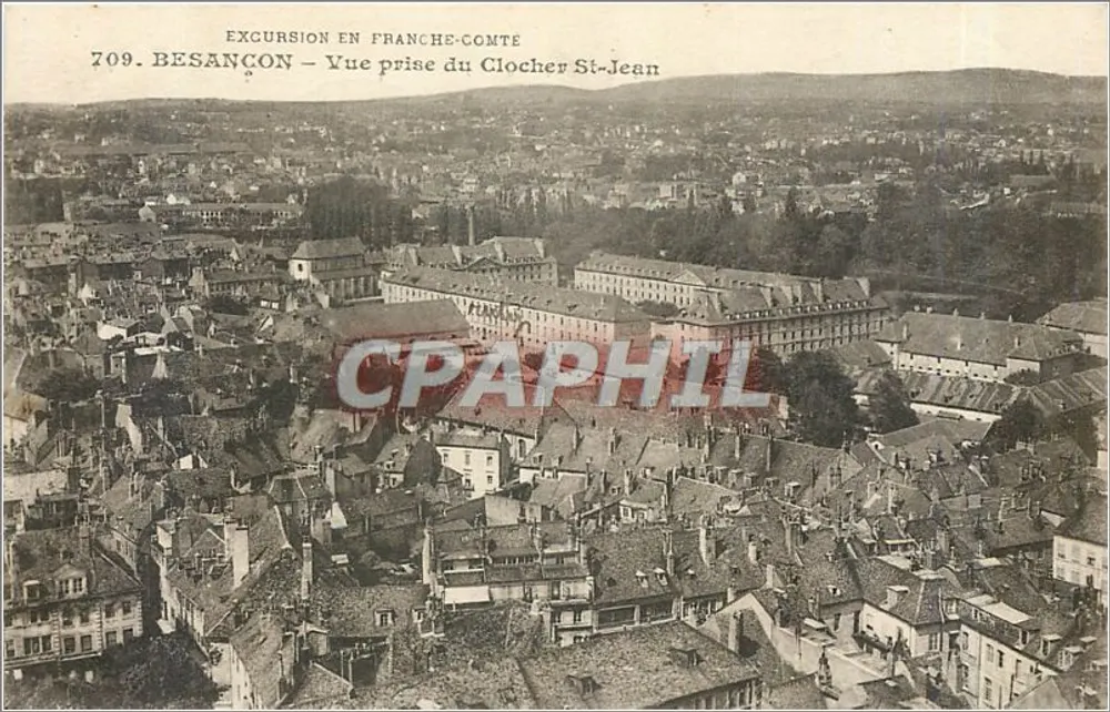 Besançon — Vista tirada do Campanário de São João — Excursão na Franche-Comté, n°709 - Frente