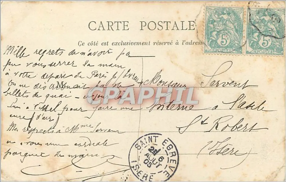 Casino de Vittel (Vosges) — editor imp. ad. Weick, número de série 3343 - Verso