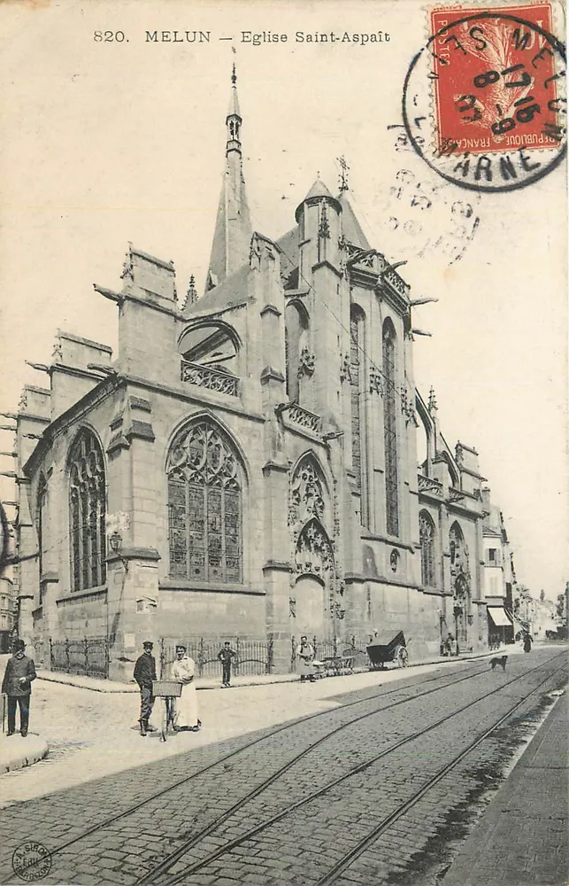 Melun — Katedra Świętego Aspais — Wydawca A. Cirou, nr 820 - Awers