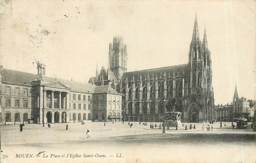 Rouen — La Place et l'Église Saint-Ouen — LL - Recto