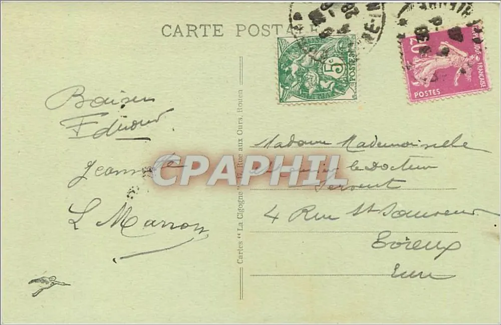 Rouen — Palácio de Justiça, rue aux Juifs — Pignon e Escalier — editor Pignon e Escalier, n° 273 - Verso