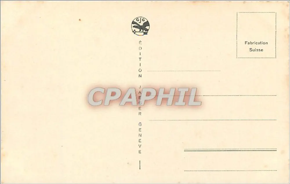 Genebra. Ponte do Mont-Blanc e Ilha J.-J. Rousseau — J. Jaeger, n° 6030 - Verso