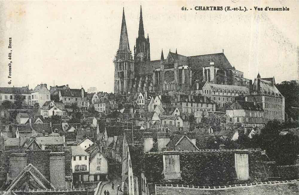 Chartres (E.-et-L.) — Ogólny widok — G. Fonceau, wyd., Dreux - Awers
