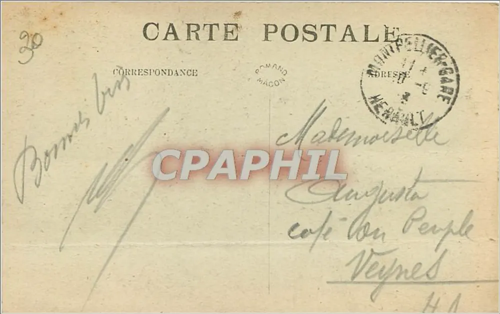 Montpellier — Ópera Municipal — Ed. Colin Frères - Verso