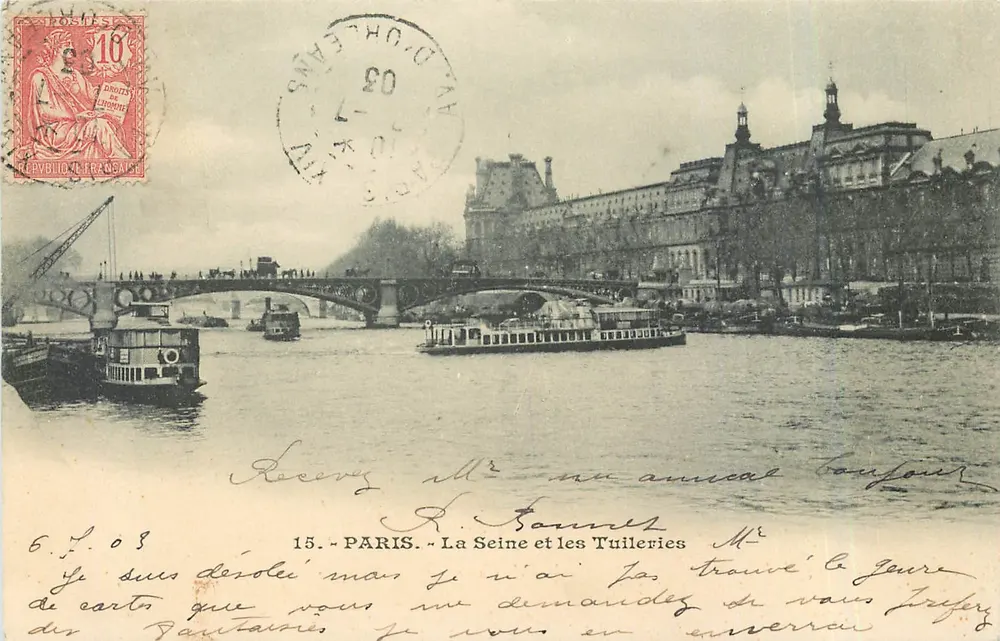 Paris — A Sena e as Tuileries — Editor não identificado, n° 15 - Frente