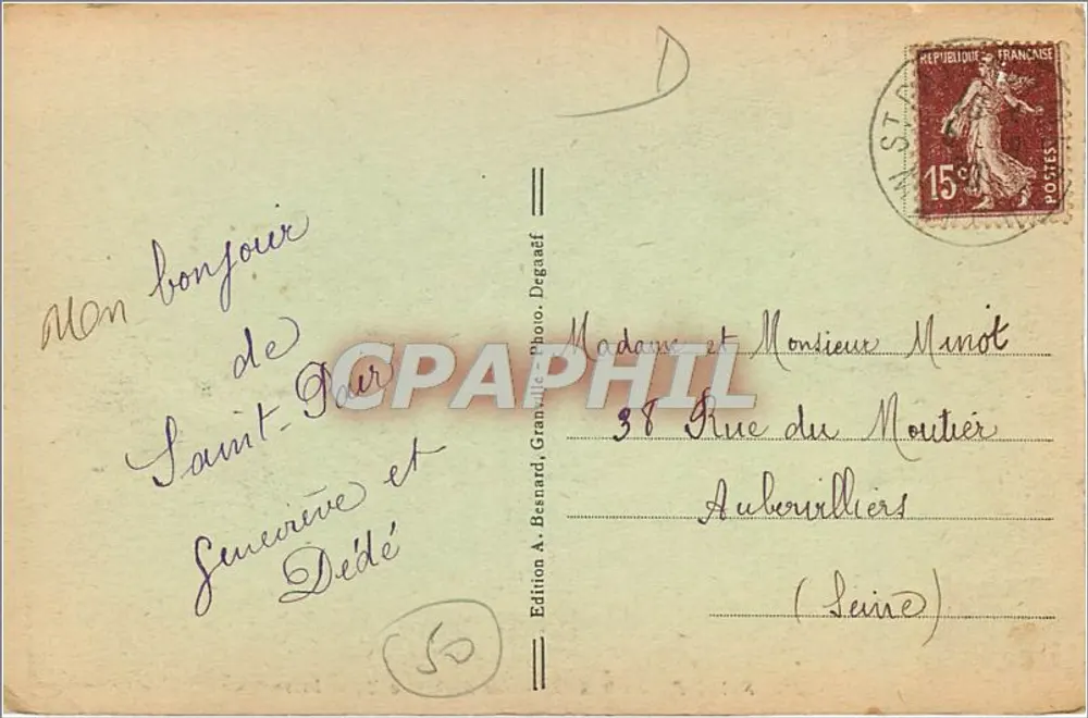 SAINT-PAIR-sur-MER — The Rocks at Low Tide — Edition A. Bernard, Granville, n°258 - Back