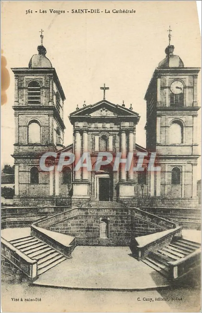 Saint-Dié - La Cattedrale — Les Vosges — G. Cuny, editore, Strasburgo - Recto