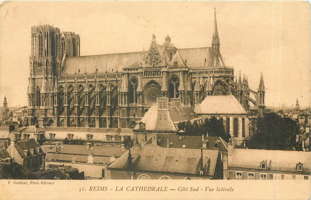 Reims - La Cathédrale — Côté Sud - Vue latérale — F. Rethier, Phot.-Editeur - Recto