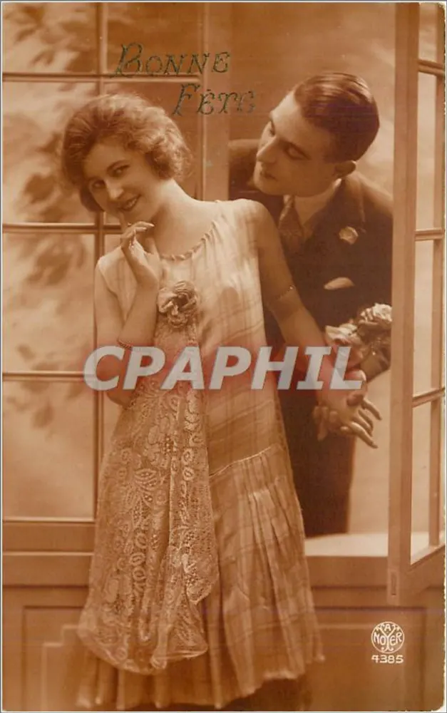 Jovem mulher e homem — cena de festa — editor Noyer n°4385 - Frente