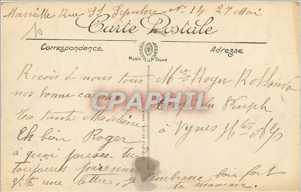 Marselha — Fontaine Estrangin — LL. n°220 - Verso