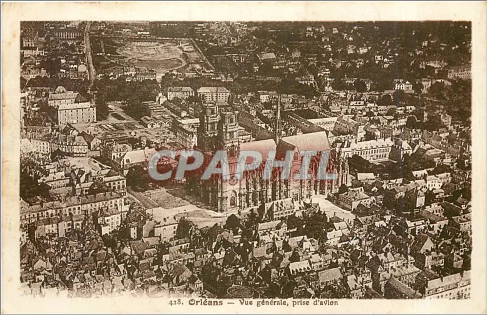 Orléans — Vista geral, tirada de avião — L. Lenormand, Orléans, n°428 - Frente
