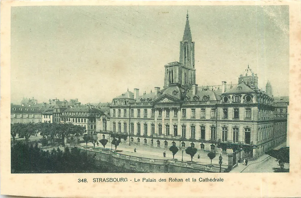 Straßburg - Ansicht des Palais des Rohan und der Kathedrale — n° 348 - Vorderseite