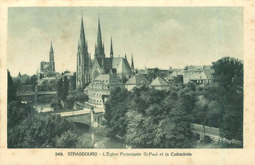 Strasbourg - Die evangelische Kirche St-Paul und die Kathedrale — Compagnie Alsacienne des Arts Bibliographiques, n° 349 - Vorderseite