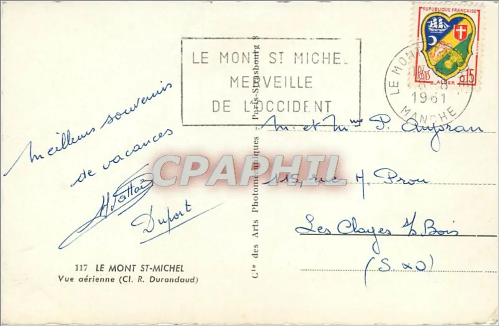 Mont Saint-Michel — Luftbild — Cie des Arts Photographiques, Paris - Rückseite