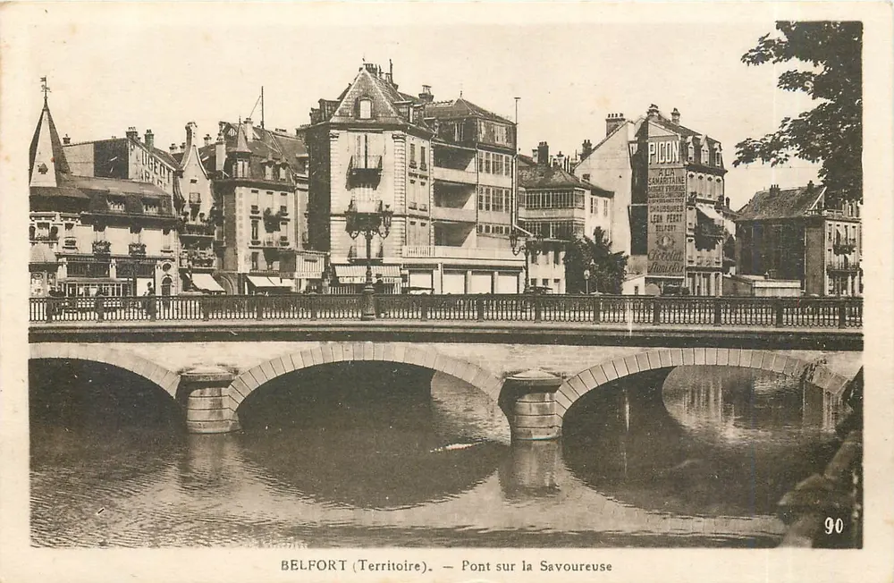 Belfort (Territoire) — Pont sur la Savoureuse — H. Adam, Photographe, Belfort - Recto
