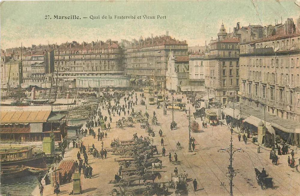 Marseille — Quai der Brüderlichkeit und Alte Hafen — M. Ollivier, Verlag (cliché Nadar) — Serie Nr. 13 - Vorderseite