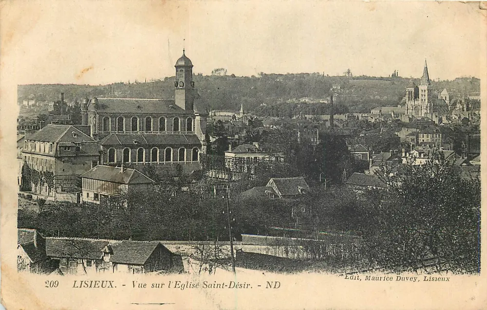 Lisieux - Vue sur l'Église Saint-Désir - Edit. Maurice Duvey, Lisieux - Recto