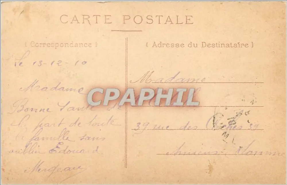 Angoulême — Hotel de Ville — Editor Y.D. n°4 - Verso