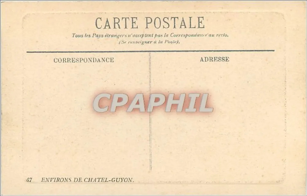 O Castelo de Chazerion — Arredores de Châtel-Guyon — L.D. (editor) n°47 - Verso