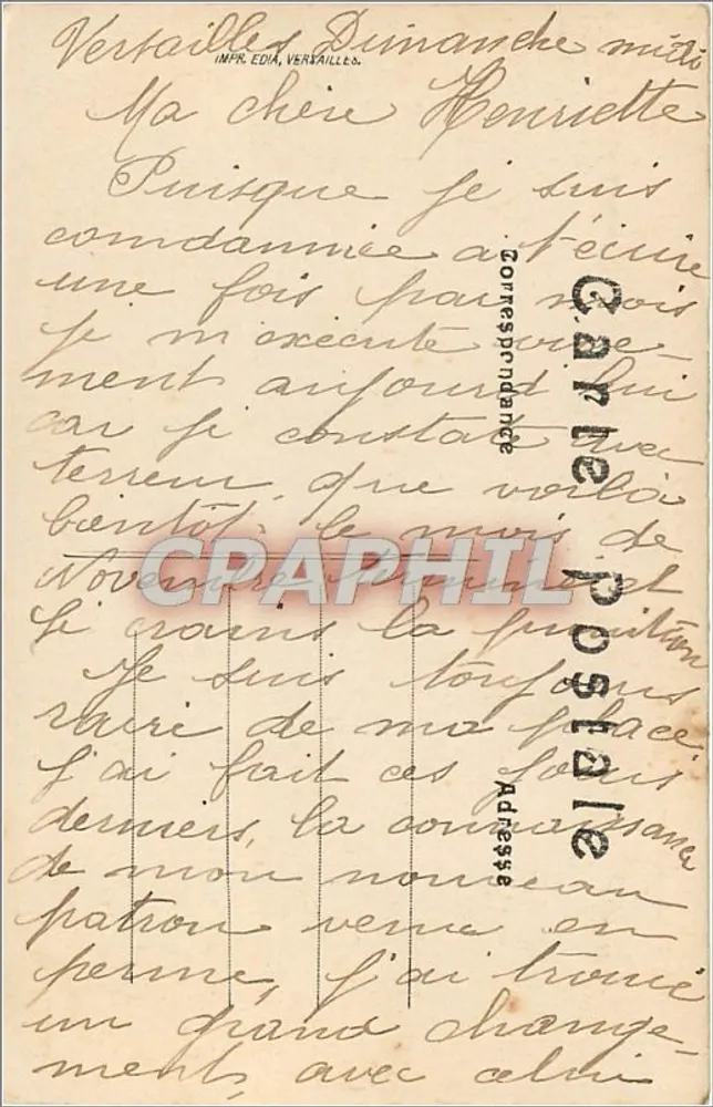 Palais de Versailles — La Chapelle et aile Louis XV — Impr. Edia, Versailles - Verso