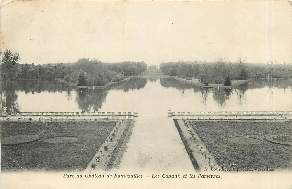 Schlosspark Rambouillet — Die Kanäle und die Parterres — A. Bourdier, Verlag, Versailles - Vorderseite