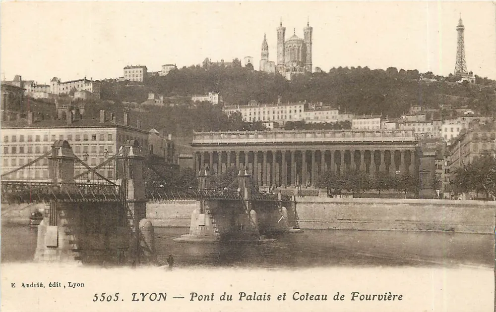 LYON — Pont du Palais et Coteau de Fourvière — E. Andrié, édit, Lyon, n° 5505 - Recto