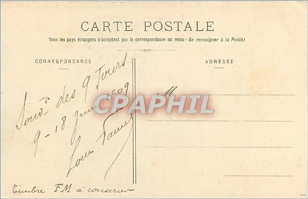 Versalles - Asentamiento de Trianon - La Granja — P. O. PARIS, n° 97 - Reverso