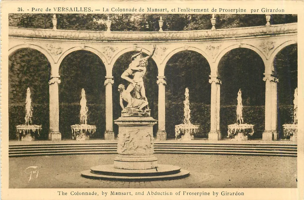 Park von VERSAILLES — Die Mansart-Kolonnade und die Entführung der Proserpine von Girardon - Vorderseite
