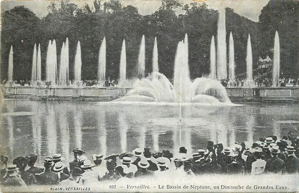 Versailles — Der Neptunbrunnen, ein Sonntag der großen Fontänen — Blain-Versailles, n°102 - Vorderseite