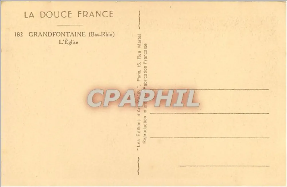 Grandfontaine (Bas-Rhin) — Die Kirche — Les Éditions d'Art MON, Paris - Rückseite