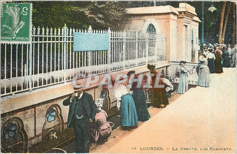 Lourdes — A Grotta, Os Robinets — Editor não visível, n° de série 14 - Frente