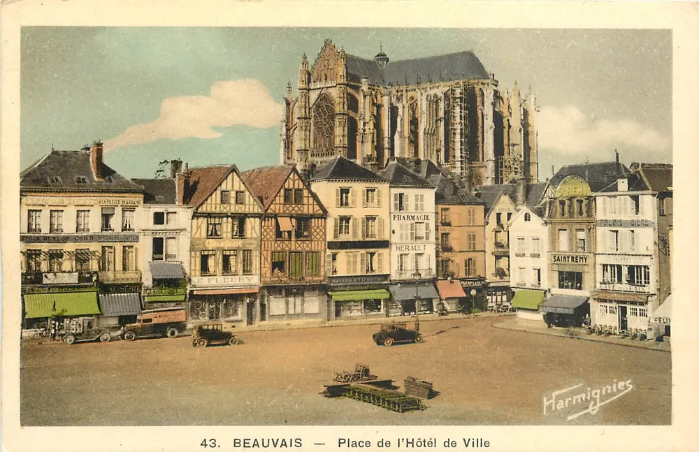 Beauvais — Platz des Rathauses — Edition E. Harmignies - Vorderseite