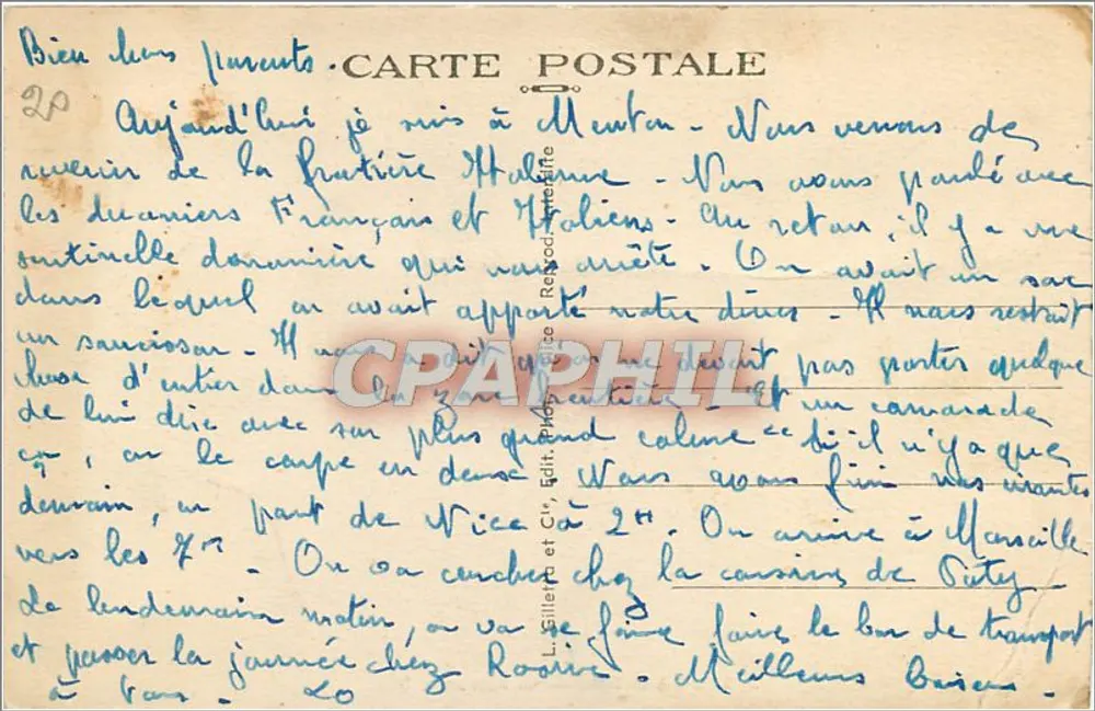 Menton — Le Port et le Quai — 915 - Verso