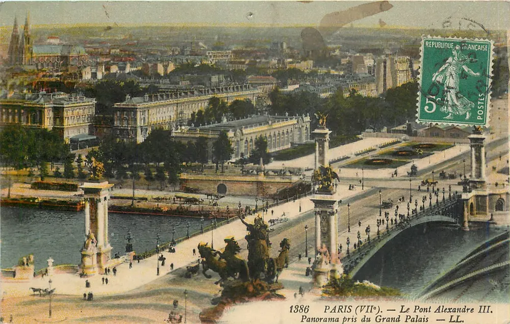 Paris (7. Bezirk) — Die Brücke Alexandre III. Panorama aus dem Grand Palais — LL. - Vorderseite