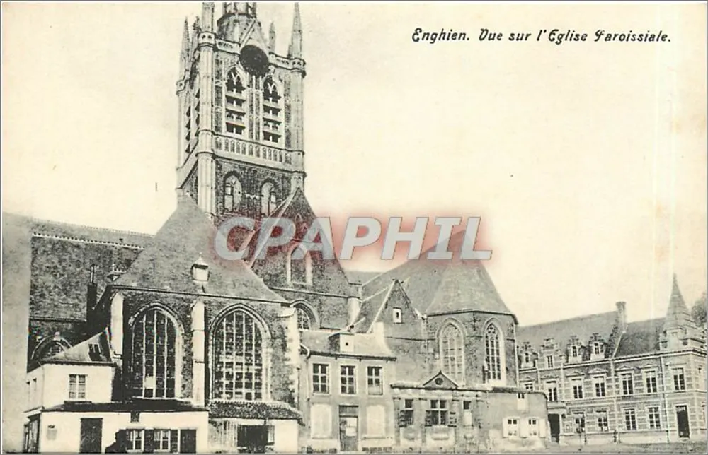 Enghien. Blick auf die Pfarrkirche. - Vorderseite